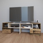 Έπιπλο τηλεόρασης ORNE Καφέ με Λευκό 141x32x39cm IR-ORNETV