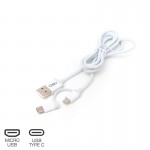 Osio OTU-495W Καλώδιο USB σε micro USB & USB TYPE C με αντάπτορα – 1 m