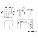 Blanco Metra 9 E 83X83 cm Γρανιτένιος Νεροχύτης Γωνιακός White