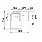 Blanco Metra 9 E 83X83 cm Γρανιτένιος Νεροχύτης Γωνιακός White