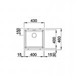 Blanco Subline 400-U Volcano grey 43x46 Γρανιτένιος Νεροχύτης Υποένθετος