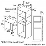 Bosch BFL524MW0 Εντοιχιζόμενος Φούρνος Μικροκυμάτων με Grill 20lt, Λευκός