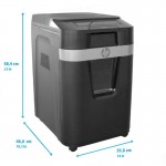 HP Pro Shredder Auto 200CC – 2820 Μαύρος καταστροφέας εγγράφων με συνδετήρες και καρτών Cross Cut P4