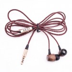 Akai BTE-W200F Kαφέ Βamboo in-ear ακουστικά handsfree με καλώδιο 1.2μ