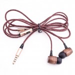 Akai BTE-W200F Kαφέ Βamboo in-ear ακουστικά handsfree με καλώδιο 1.2μ