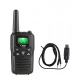 Osio OPM-1050 Mαύρο Επαναφορτιζόμενο PMR Walkie Talkie με φακό και καλώδιο 8 km – 0.5W