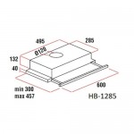 Hausberg HB-1285 Συρόμενος Απορροφητήρας 60cm inox