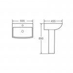 Karag Amfipolis TR 367 Νιπτήρας Μπάνιου με Κολόνα 56x46