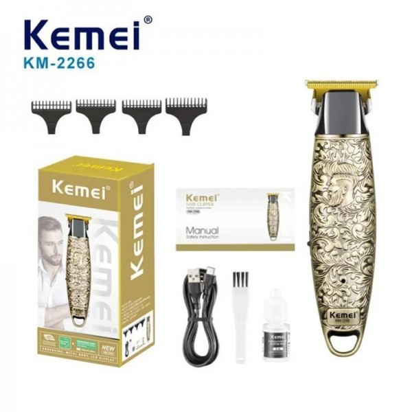 Kemei Επαναφορτιζόμενη Κουρευτική Μηχανή 1200mAh USB KM-2266