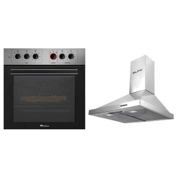 ΣΕΤ ΦΟΥΡΝΟΣ ΗΛΕΚ+ FASTFRYER MULTIHOME MH-6095 INOX + ΑΠΟΡ ΚΑΜ SILIFO SF6619 IN 60CM