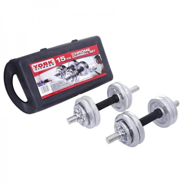 York Fitness Αλτήρες Σετ 2x 7.5kg σε Βαλιτσάκι