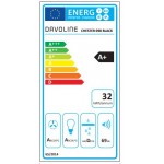 Davoline Chester 90 Black Απορροφητήρας Τζάκι 90cm Μαύρος με μοτέρ inverter A+, 760 m3