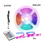 Andowl Αδιάβροχη Ταινία LED USB (5V) RGB  5m 6LED/m με Τηλεχειριστήριο Τύπου SMD5050 Q-DT50