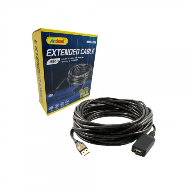 ANDOWL επέκταση καλωδίου Q-T05B USB 2.0 Cable USB-A male - USB-A female Μαύρο 10m